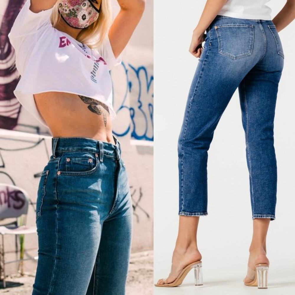 Modern American‎ Lafayette Narrow Mid Rise Slim Crop Jean Santa Fe Size 25